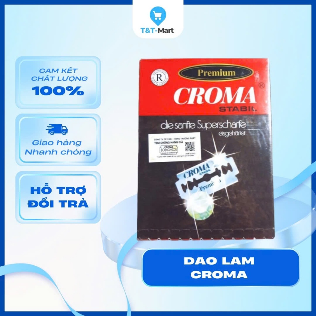 Hộp 200 lưỡi dao lam CROMA chính hãng nhập khẩu Đức Siêu Sắc Không Gỉ - Hộp 200 Lưỡi
