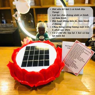 Đài niệm Phật năng lượng mặt trời có kinh Địa tạng, máy tụng kinh ngoài trời