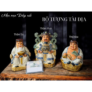 Bộ Tượng Thần Tài Thổ Địa, Tượng Thần Phát, Thần Tiền Gốm sứ Bát Tràng