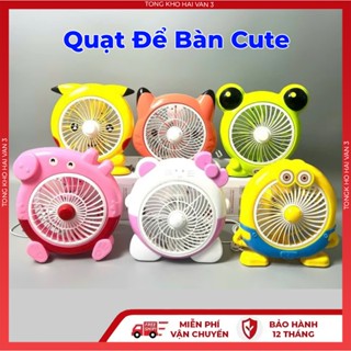 Quạt để bàn văn phòng M3 Cute, để giường cho trẻ em hình thú cắm điện quạt mini bền đẹp gió mạnh bảo hành 12 tháng