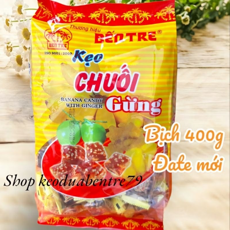 Kẹo chuối gừng hiệu Bến Tre ( bịch 400g )