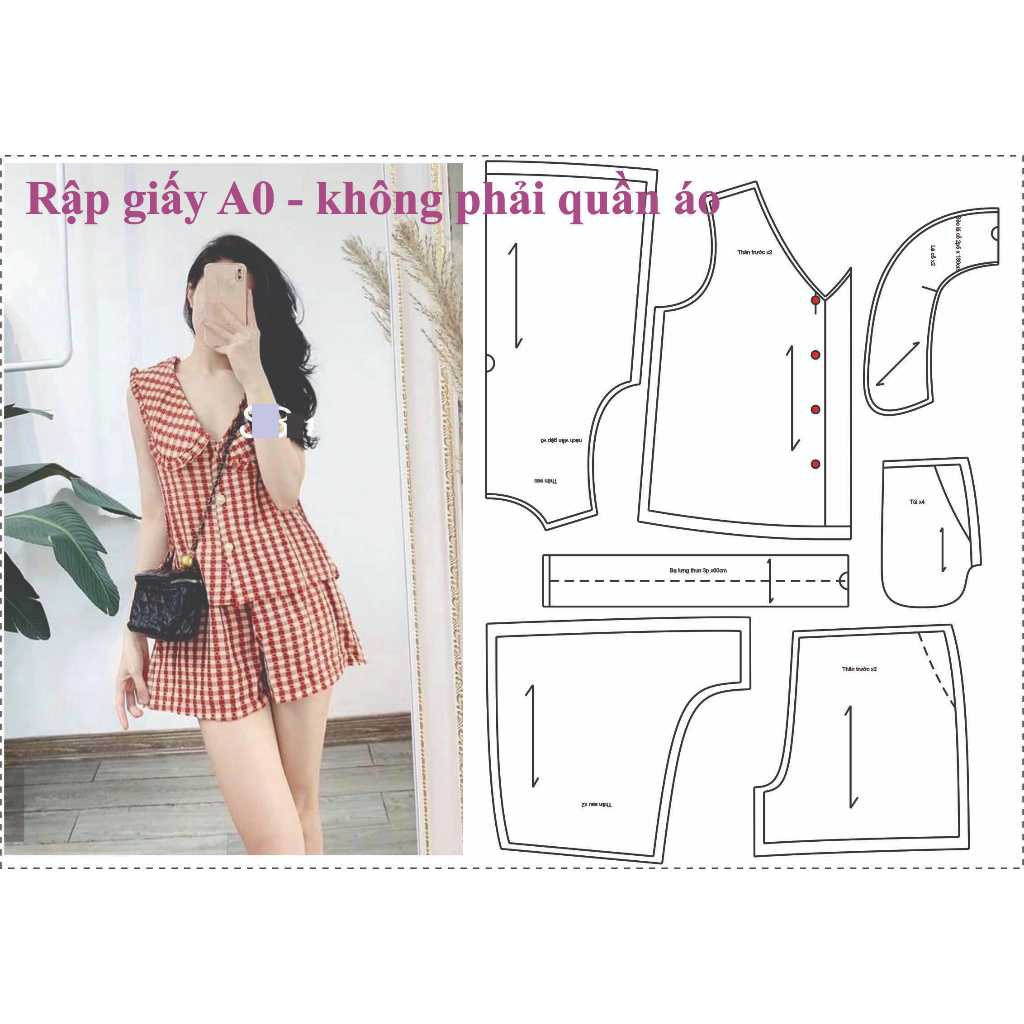 Rập giấy A0 mã 1314 - bộ cổ sen
