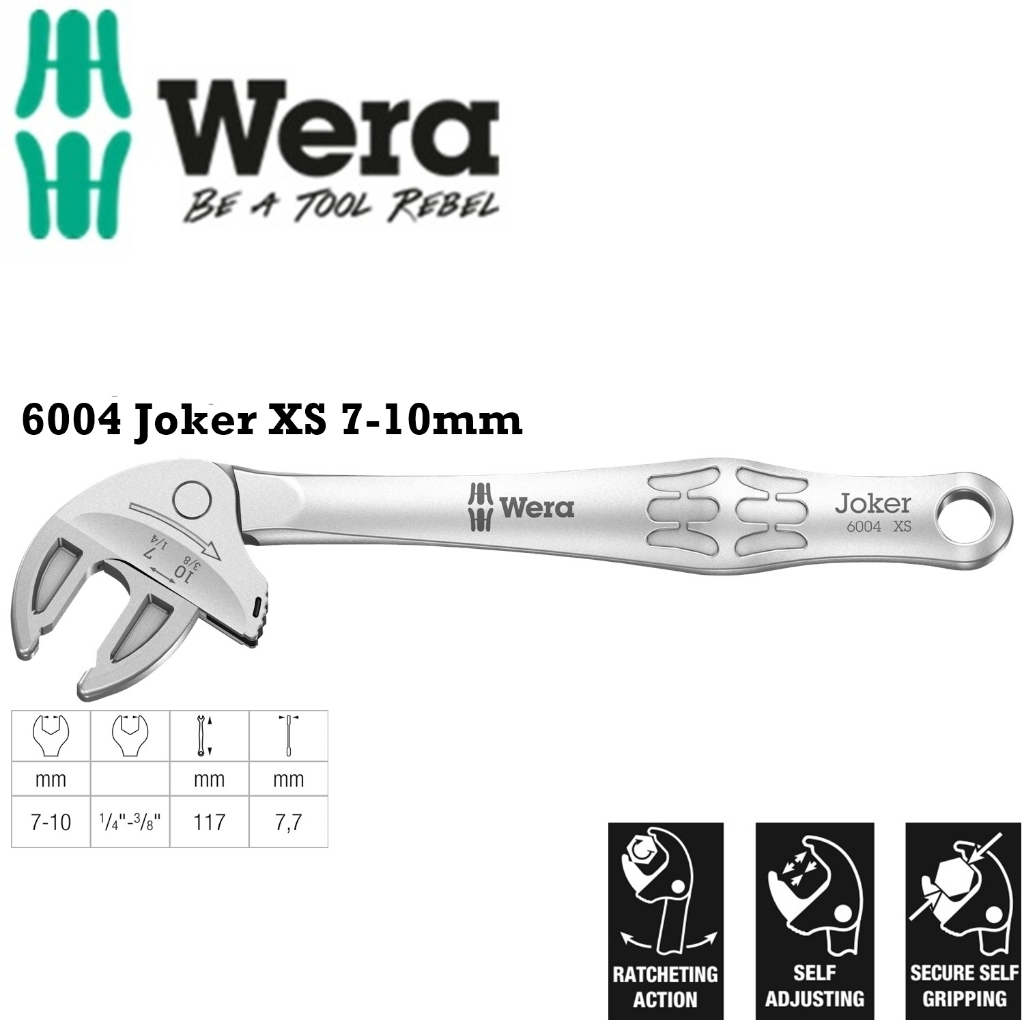 Cờ lê tự điều chỉnh Wera 6004 Joker XS size 7-10mm (1/4"-3/8") self-setting spanner Wera 05020099001
