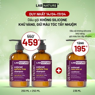 Dầu gội Lab Nature No.1 Không Silicone Khử Vàng, Giữ Màu Tóc Tẩy Nhuộm - Công nghệ Nano Dầu Olive - 250ml