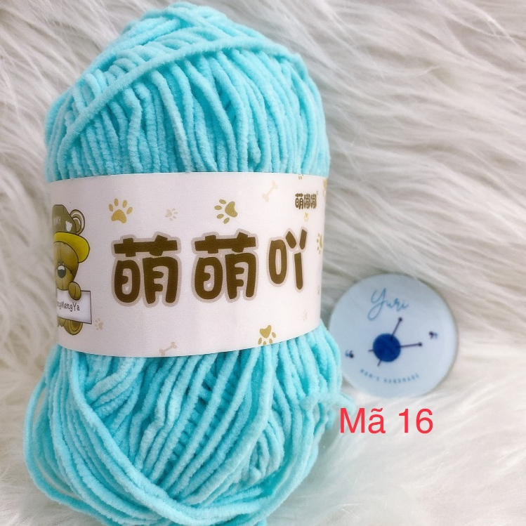 Len Nhung Gấu Mengmengya – Mềm Mịn, Dài 135m, Dễ Móc, Thích Hợp Làm Thú Bông, Áo, Mũ