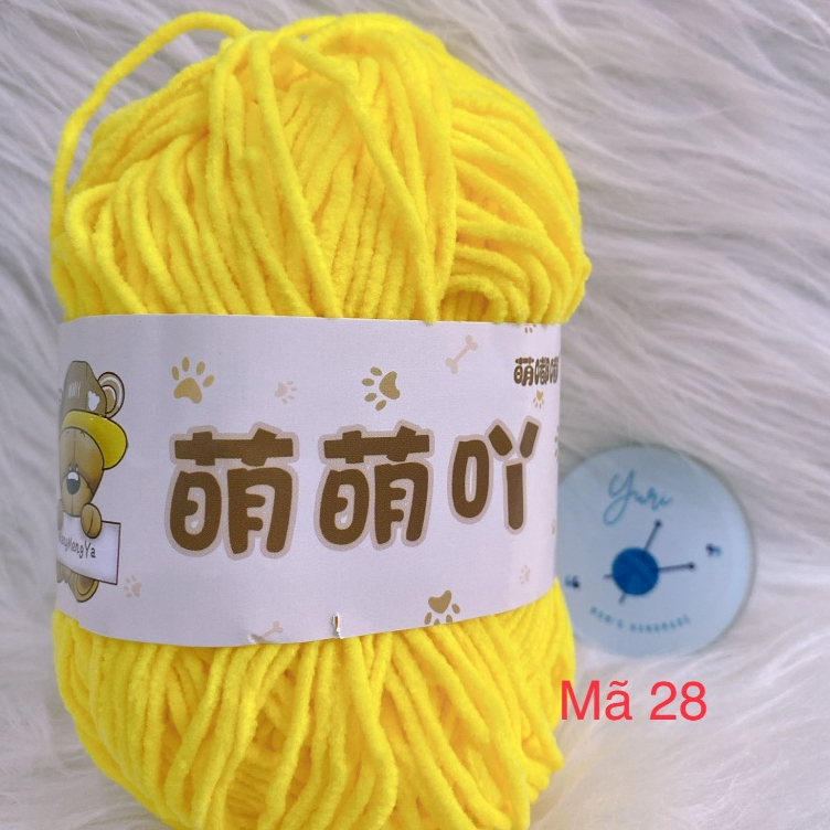 Len Nhung Gấu Mengmengya – Mềm Mịn, Dài 135m, Dễ Móc, Thích Hợp Làm Thú Bông, Áo, Mũ