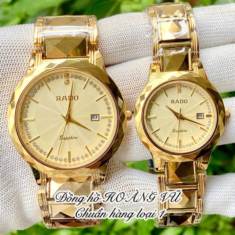 Đồng hồ cặp đôi RD vỏ thép bọc đá ceramic sang xịn. Kính sapphire. Máy Nhật. Chống nước tốt