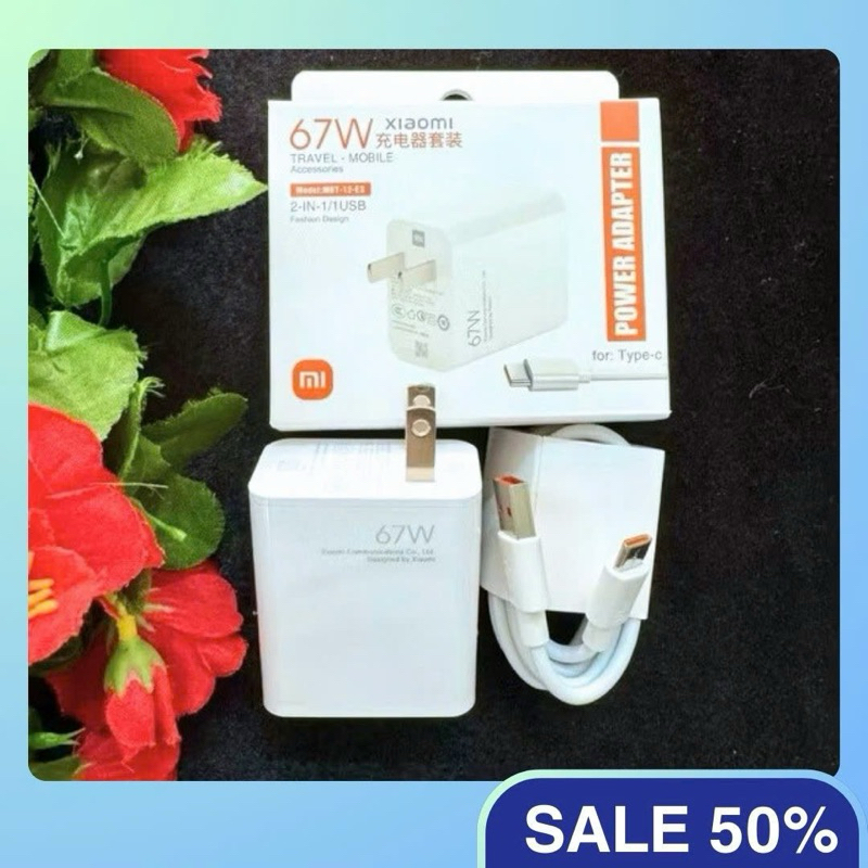 Bộ Sạc Nhanh XI-AO-MI  ZIN 1:1 67W Đuôi Type C (Không hiển thị tốc độ sạc 67W). Dành Cho XI-AO-MI..Đ