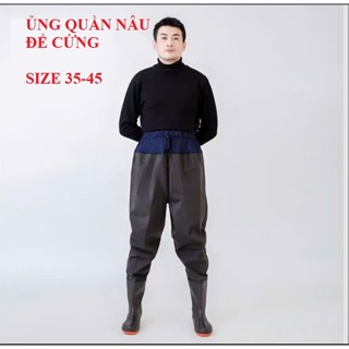   CÓ TÚI  Quần Ủng NÂU Lội Nước Đế Cứng Thế Hệ Mới Size 35-46 Quần Ủng Bảo Hộ Lao Động 