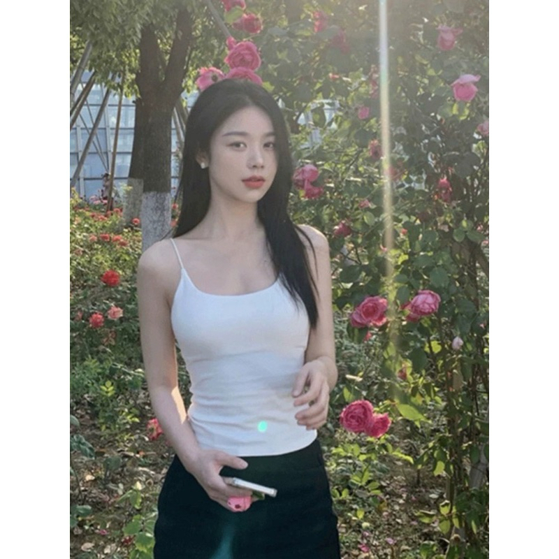 Áo 2 Dây  Len Thun, Áo Len CÓ MÚT ĐỆM quai Nhỏ 4 Màu Cài Khuy Ngực Ôm Body Dáng Croptop Quyến Rũ Bl36 (có bigsize) | BigBuy360 - bigbuy360.vn