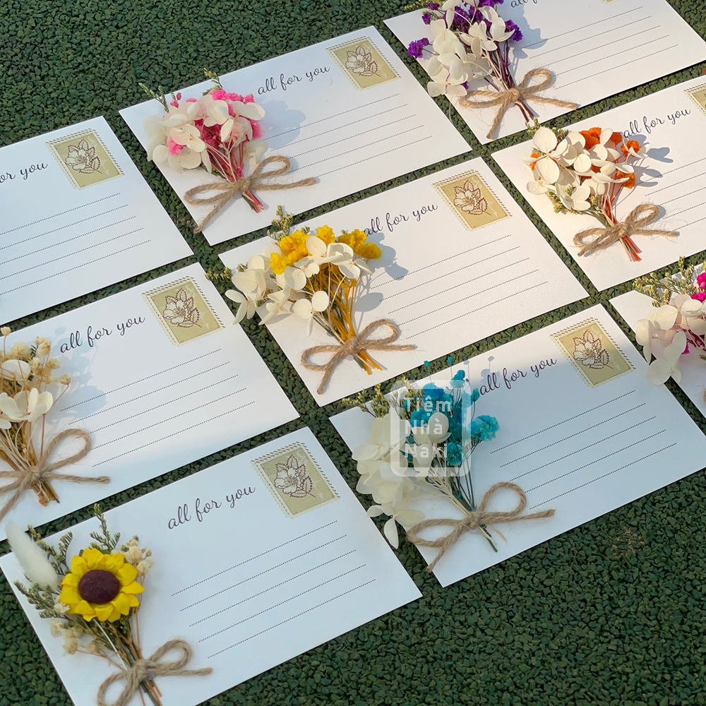 [KÈM BAO THƯ]Thiệp hoa khô handmade cao cấp tặng sinh nhật, 8/3, 20/10, giáng sinh, tốt nghiệp