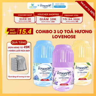 Combo 3 lọ tinh dầu tỏa hương thơm LOVENOSE thế hệ mới để phòng ngủ, Sáp thơm tự nhiên, dễ chịu khử mùi nhà vệ sinh-TIE