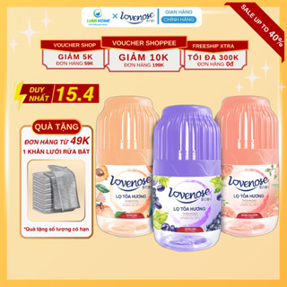 Lọ tinh dầu tỏa hương thơm LOVENOSE thế hệ mới 180ml để phòng ngủ, Sáp thơm tự nhiên, dễ chịu khử mùi nhà vệ sinh