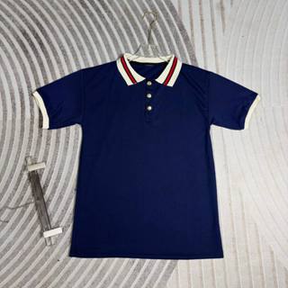 Áo thun polo xanh than chất thun lạnh bản dệt bo cổ dành cho nam nữ from unisex