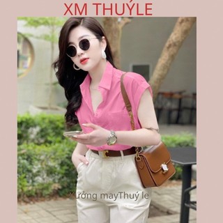 Áó sơ mi nữ áo sơ mi công sở tay hên vải mềm mát phong cách thời trang