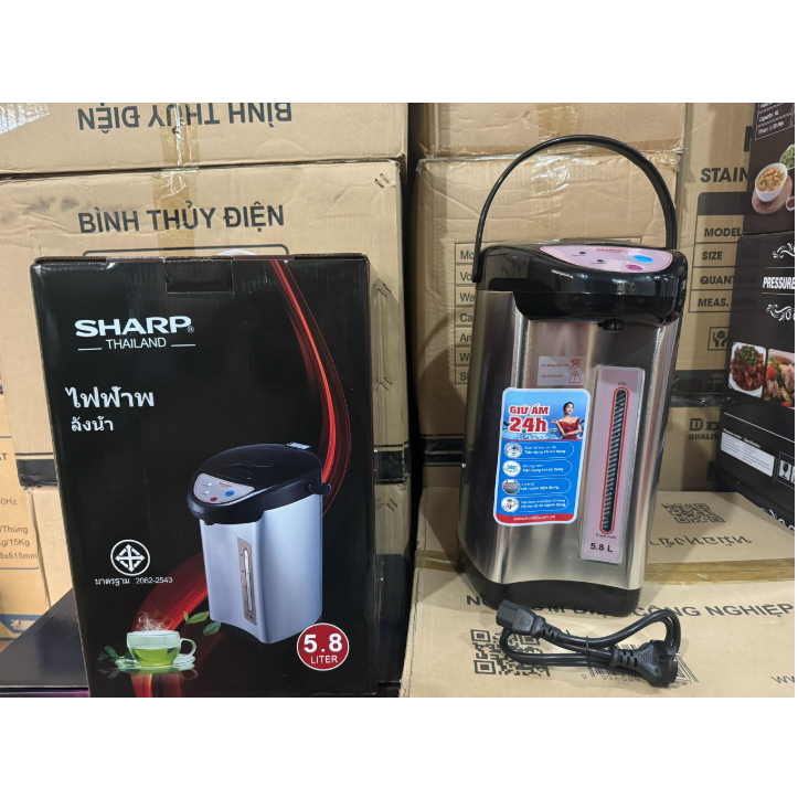 Bình thủy điện SHARP 5,8L KS-248 giữ nhiệt 24H,Đun Sôi Nhanh giữ Ấm an toàn