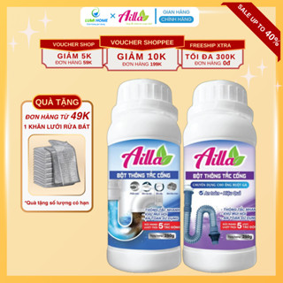 Bột thông cống Ailla 250g công nghệ thuỷ phân Đức,Thông tắc nhanh bồn cầu, bồn rửa bát, chậu rửa mặt, ống thoát sàn