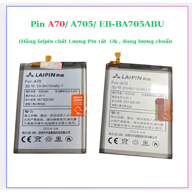 Pin samsung a70/A705 eb-ba705abu ,mới