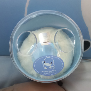 Bông chấm phấn rôm Kuku. Hộp đựng phấn rơm KU.KU Duckbill ku5304 sợi bông mềm mại 7 x 8 cm