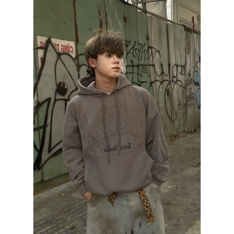 Áo Hoodie Best Wishes Form Boxy / Brown - TEEZO.CLUB