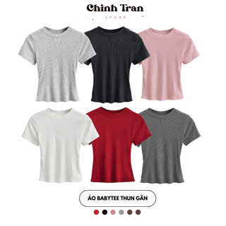 [ Siêu rẻ + hình thật] Áo thun trơn form ÔM babytee đủ màu basic chất liệu thun con giãn 4 chiều fit dáng siêu đẹp