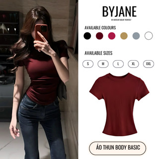 Áo Thun Nữ Thắt Eo Ôm BYJANE cotton Trơn Women (Từ 39kg-62kg)-315