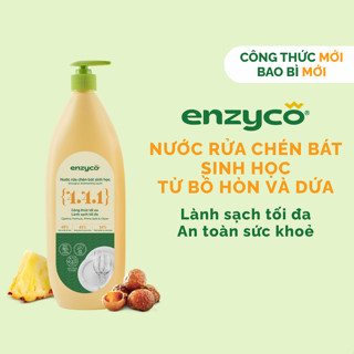 Nước Rửa Chén Bát Sinh Học ENZYCO 850ml - Chiết xuất Bồ hòn và Enzyme Dứa, Dịu Nhẹ Cho Da Nhạy Cảm