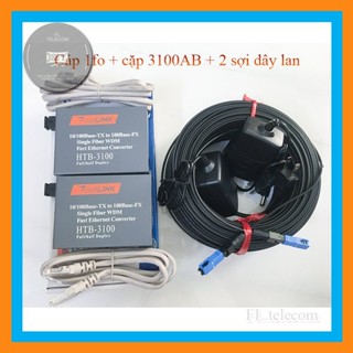  Combo cáp 1fo bấm sẵn + Converter 3100AB 100mbps  GS03AB 1Gbs  tặng kèm 2 dây lan 