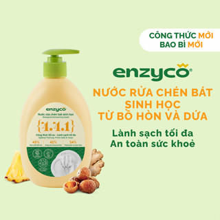 Nước Rửa Chén Sinh Học ENZYCO 465ML - Chiết xuất Bồ hòn và Enzyme Dứa, An Toàn Cho Da Nhạy Cảm