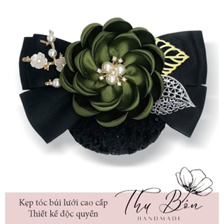  Thu Bôn Kẹp búi lưới cao cấp  Kẹp tóc thời trang nữ gắn hoa nhiều mầu phù hợp cho văn phòng ngân hàng trung niên 