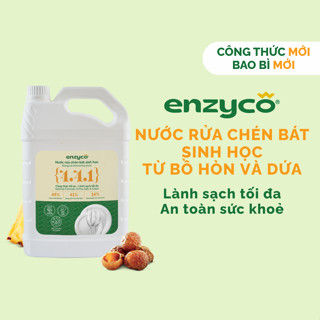 Nước Rửa Chén Bát Sinh Học ENZYCO 4L - Chiết xuất Bồ hòn và Enzyme Dứa, An Toàn Cho Da Nhạy Cảm