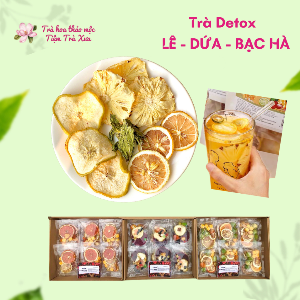 TRÀ DETOX LÊ DỨA BẠC HÀ - TRÀ DETOX LÊ DỨA - TRÀ LÊ DỨA - TRÀ DETOX TRÁI CÂY - TIỆM TRÀ XƯA