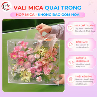 [HỎA TỐC-CHUYÊN SỈ] Hộp Nhựa Valy Mica Cắm Hoa - Hộp Cốp Mica Đựng Quà Tết Hộp Quà Tặng Hộp Đựng Set Quà Tết Quai Trúc