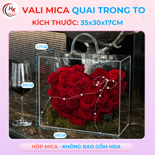   HỎA TỐC-CHUYÊN SỈ  Hộp Mica Cắm Hoa Trong Suốt - Vali Mica Đựng Quà Tặng - Hộp mica đựng labubu babythree 