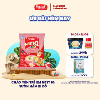 Cháo yến trẻ em Nest IQ sườn hầm bí đỏ, công thức độc quyền Viện VIAM, bổ sung Omega 3, DHA 1 gói x 50g - Yến Việt