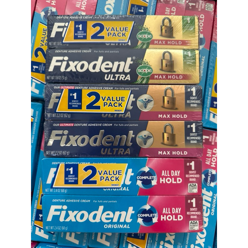 Keo dán hàm giả, dán hàm tháo lắp Fixodent