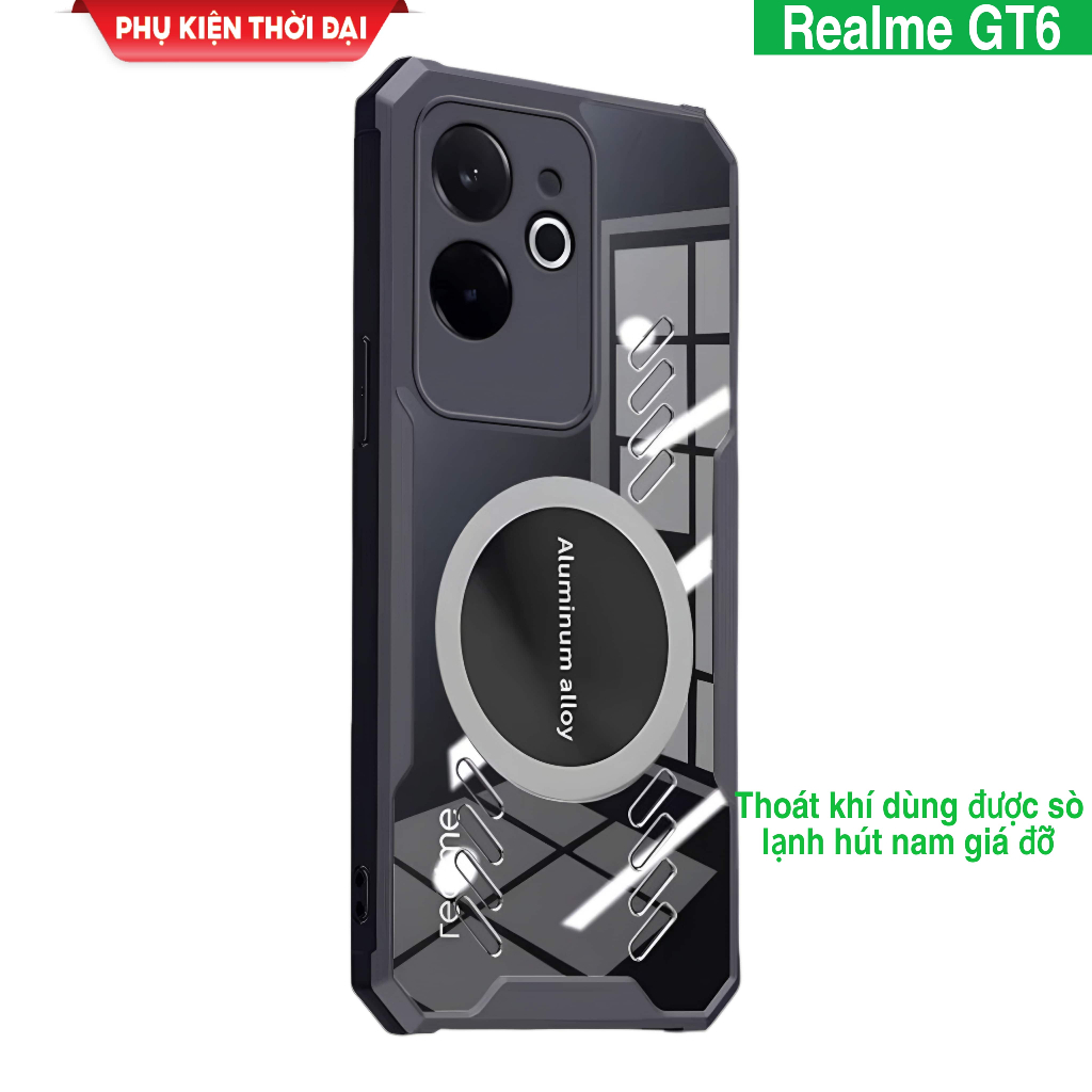 Ốp lưng Realme GT6 China / GT7 / GT7 Pro / GT8 / GT8 Pro dùng sò tản nhiệt sò lạnh thoát khí chống s