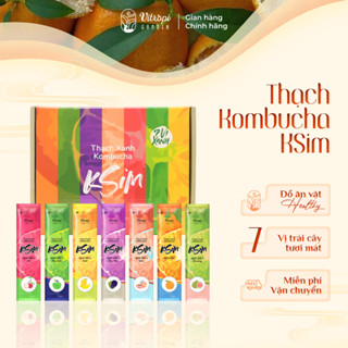 Thạch Trái Cây Tươi Ít Đường Kombucha KSIM Vitropi Garden, 7 Vị Ngọt Thanh Mát, Đồ Ăn Vặt Healthy