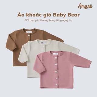 Áo cardigan mỏng cho bé trai bé gái (3M-3Y) Baby Bear áo khoác len mỏng cho bé chất liệu len cotton thương hiệu Amaré