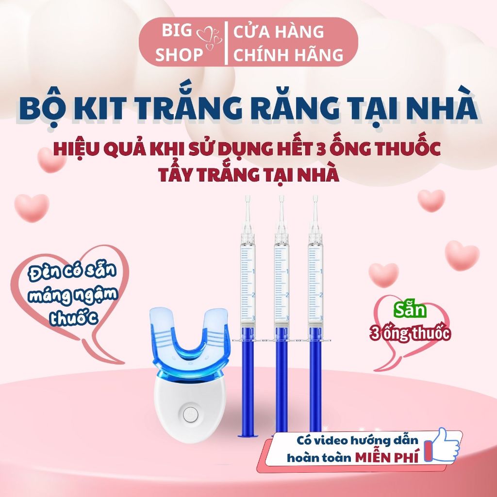 Bộ Kit trắng răng tại nhà theo công nghệ ánh sáng xanh nha khoa, thuốc tẩy trắng răng Mỹ