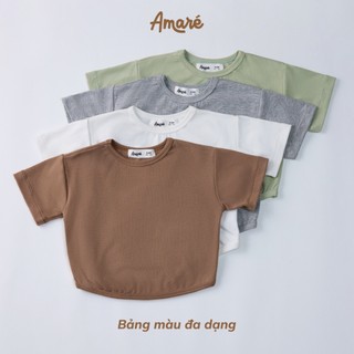  Áo thun trơn cho bé chất liệu cotton áo phông ngắn tay trơn dễ phối đồ Coral Shirt thương hiệu Amaré 