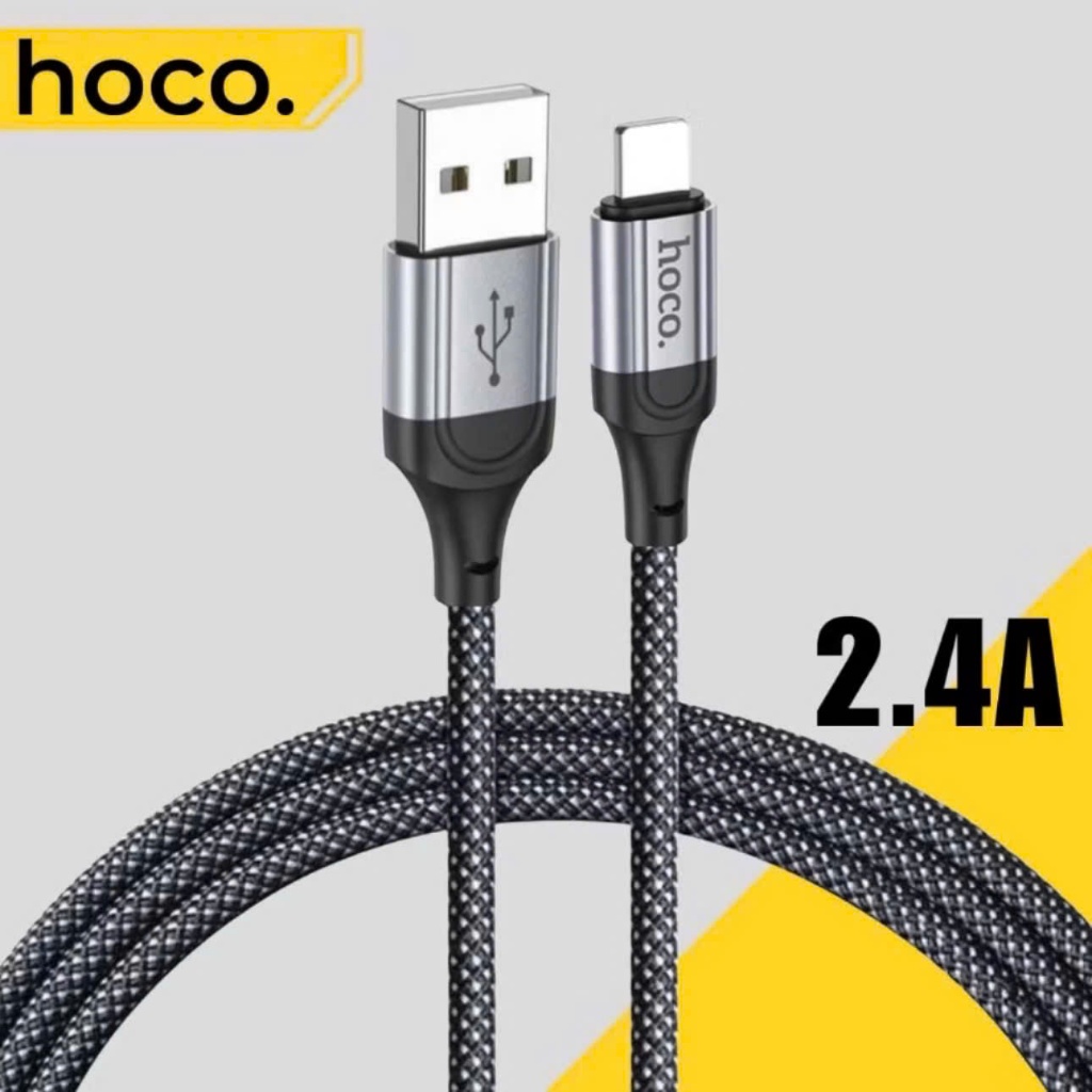Dây cáp sạc nhanh 2.4a hoco dành cho 5 6...12 13 14 Cáp bện dù 2 lớp cao cấp cổng usb