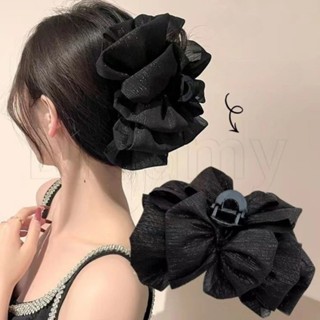 Kẹp tóc càng cua bảng lớn nơ voan bong bóng lớn 2 mặt