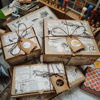  Hộp quà tặng vintage cổ điển nắp gài giấy kraff talisman 