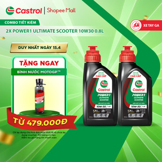COMBO 2 Dầu nhớt xe tay ga Castrol POWER1 ULTIMATE SCOOTER 10W-30 4-AT (0.8L)