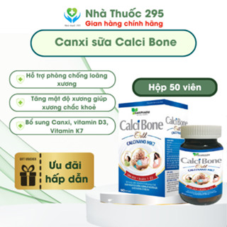 Canxi sữa Calci Bone DANIPHARM Sản phẩm cho mẹ bầu và người thiếu hụt, ngừa loãng xương hộp 50v