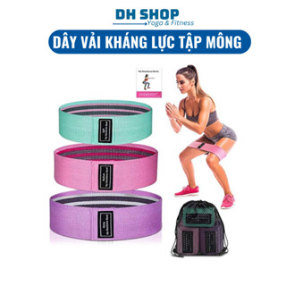 Dây miniband vải DH SHOP kháng lực tập gym chân mông tay đùi cao su DH SHOP