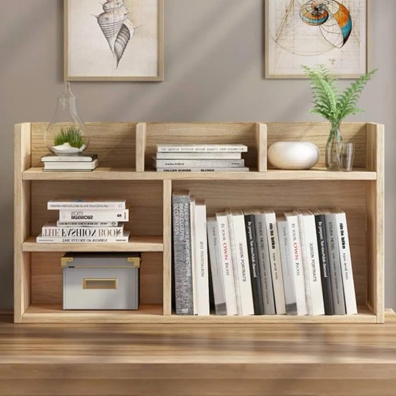 Kệ sách gỗ để bàn mini lắp ghép dễ dàng,Kệ gỗ văn phòng để tài liệu hồ sơ bàn làm việc đa năng A42 | BigBuy360 - bigbuy360.vn