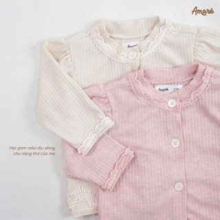 Áo cardigan mỏng cho bé trai bé gái (3M-3Y) Tinkerbell áo khoác len mỏng cho bé chất liệu len cotton thương hiệu Amaré