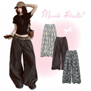 Quần Kaki ống rộng Mamie in hình hoạ tiết form rộng unisex nam và nữ